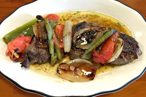 Photo of Beef Kebob and vegetables